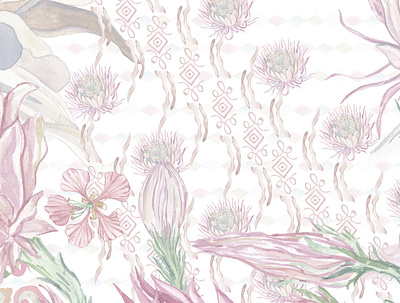 floral parang abstract batik design fashion floral flower illustration pattern surface design watercolor