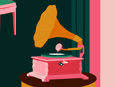 Vintage phonograph illustration