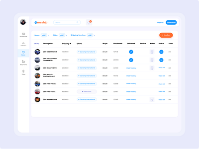 Car Shipping Admin Dashboard admin design admin panel car shipping dashboard design