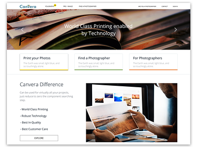 Canvera Home Page Redesign ui ux web design