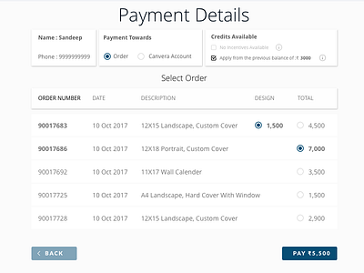 Payment Page - wip ui ux web design