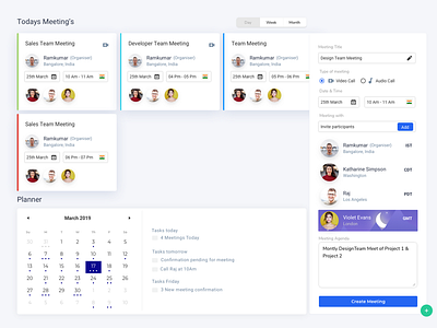 Meeting Scheduler Dashboard calender dashboard meeting minimal scheduler simple simple clean interface ui ux web design