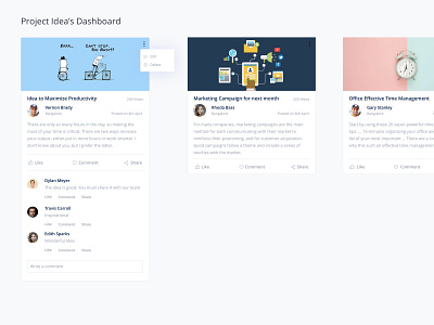 Project Idea Dashboard dashboard flat idea dashboard ui ux vd web design