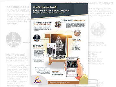 Infografis Ekonomi Kreatif Sarung Batik Pekalongan batik illustration infographic poster art