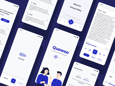 App design for audio-to-text SaaS start-up app app design appdesign application branding design mobile mobile app mobile app design mobile design mobile interface start up ui user flow uxui