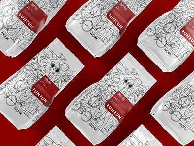 Coffee packaging design for RunRun brand branding coffee packaging identity illustrations label label design logo packaging packaging design visual design