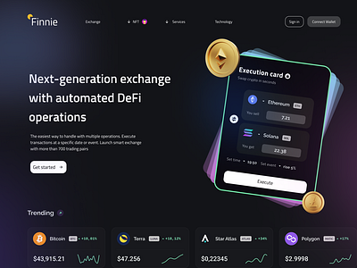 UX/UI design for cryptocurrency & NFT exchange