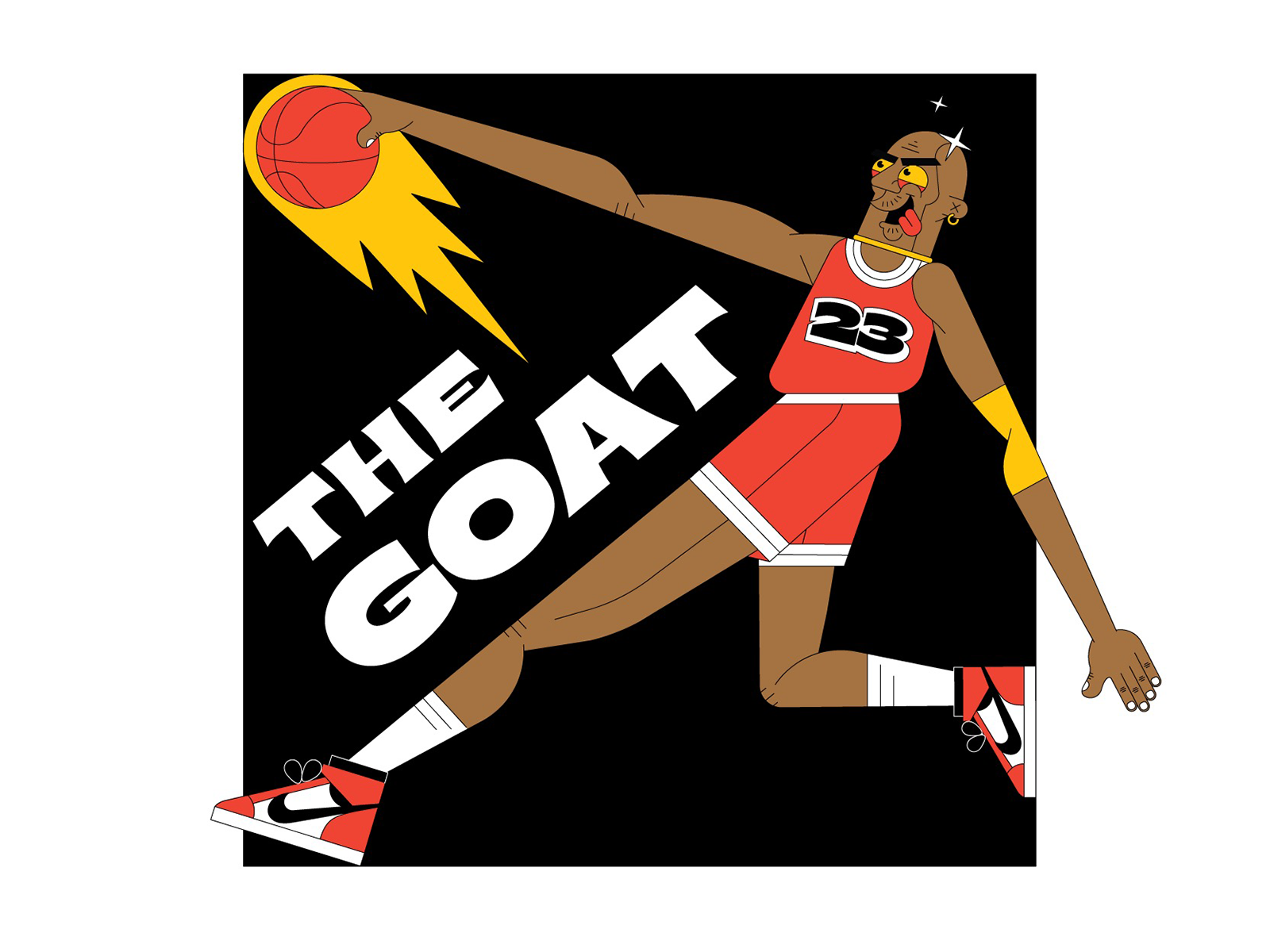 The Goat illustrator design cartoon 2d vector character illustration legend basketball sneakers jordan mj goat