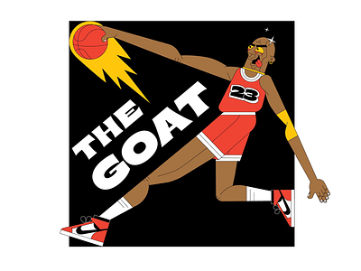 The Goat 2d basketball cartoon character design goat illustration illustrator jordan legend mj sneakers vector