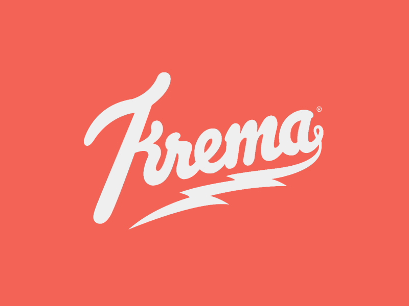 Krema 2d animation branding color drawing gif handrawn lightning logo script type typography