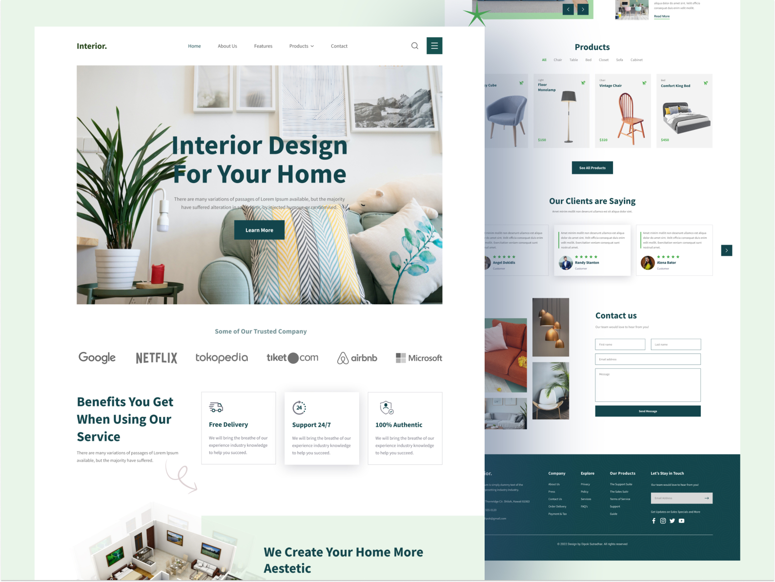 Interior Design Landing Page by Dipok Sutradhar on Dribbble