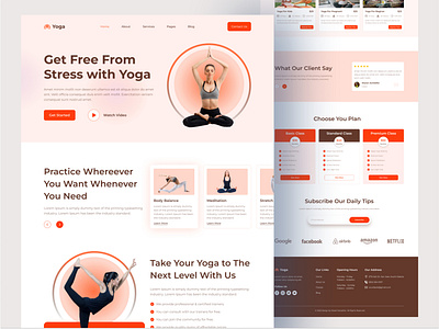 Yoga Landing Page clean fitness homepage interface landing page ui uiux design ux website yoga