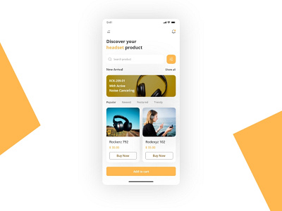 Online Store for Headset Products ecommerce app modern design online shop online store shopping app ui uidesign uiux
