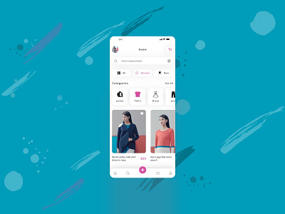 Fashion App home design mockup 2x