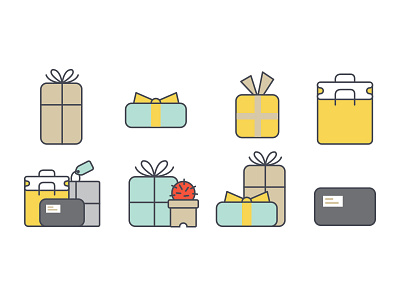 Illustration - Gift Box Icons design gift box icon illustration