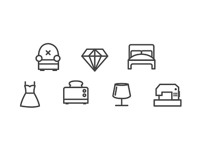 Illustration - Shop Icons design furniture icon illustration shop