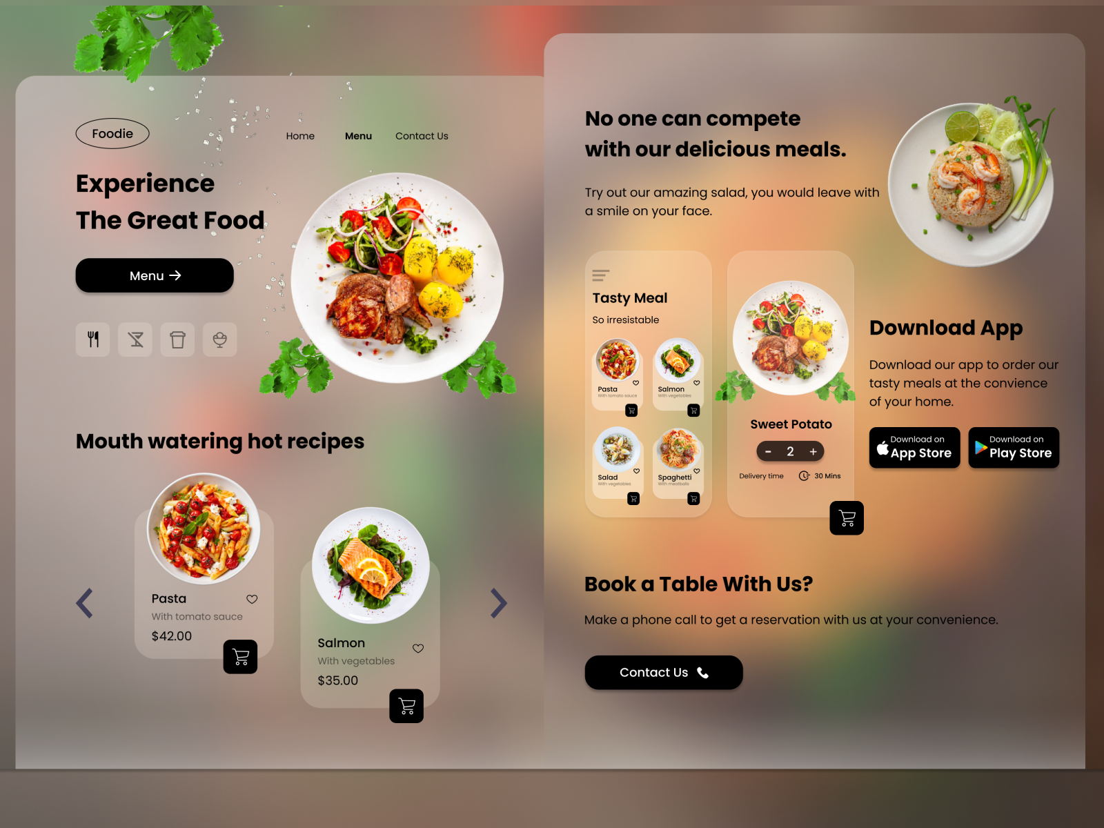 RESTAURANT LANDING PAGE by Oyindasola on Dribbble