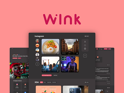 Wink - One website for all your social media services logo social network socialmedia ui web webdesign website