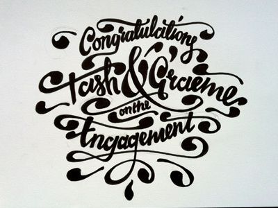 T&G Engagement Card lettering
