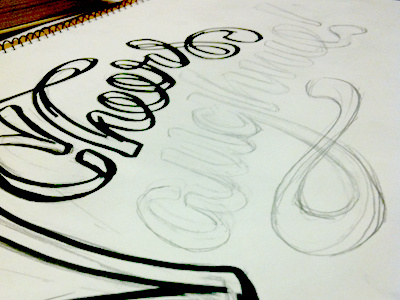Vauhgnie Process hand drawn lettering