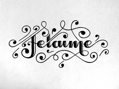 Je t'aime hand drawn lettering