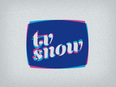 TV Snow lettering logo type