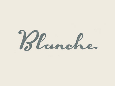 Blanche Logo v2 hand drawn lettering logo script