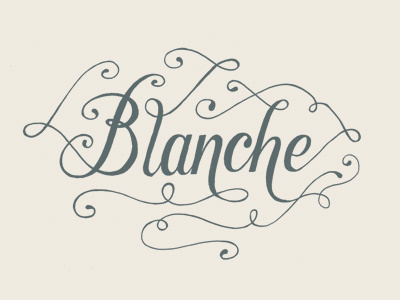 Blanche Logo v3 hand drawn lettering logo script