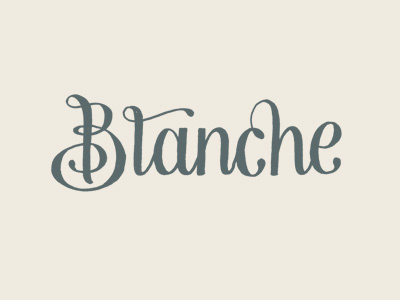 Blanche Logo v5 hand drawn lettering logo script