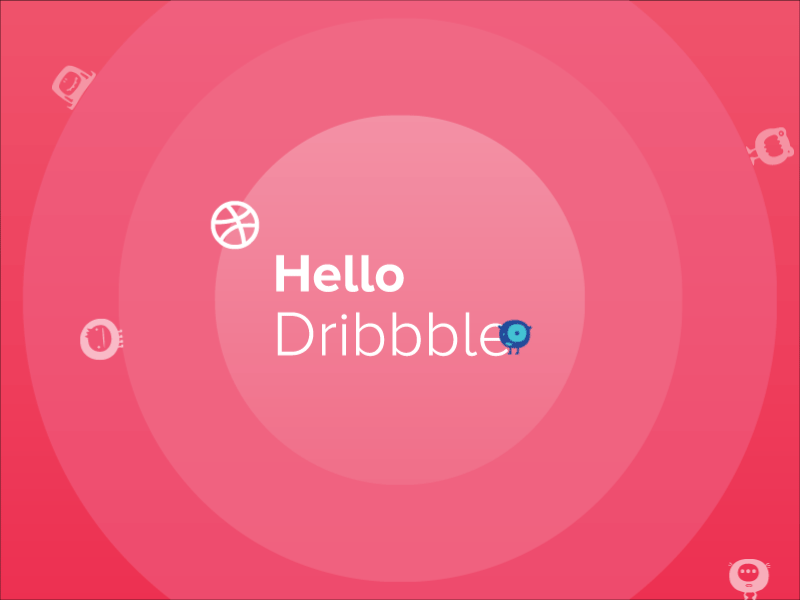 Hello Dribbblers agileinfoways agileteam animation debut dribbble first shot hello monster trim animation