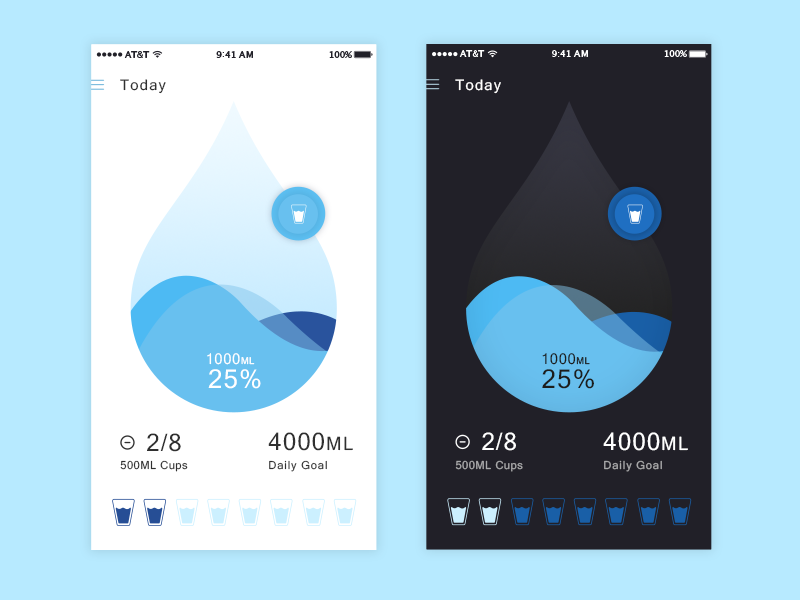 Water Tracking app by Suchi on Dribbble