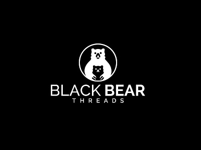 Black Bear Threads branding clean concept design flat logo minimal minimalist typography vector