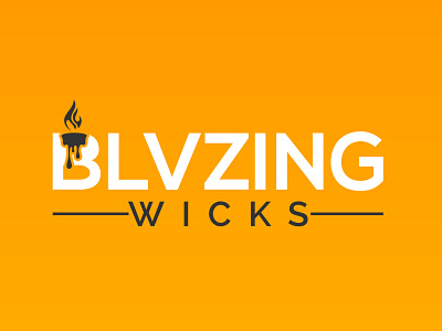 Blazing Wicks branding clean concept design flat logo minimal minimalist typography vector