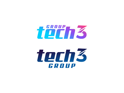 tech 3 group concept design logo minimal typography vector