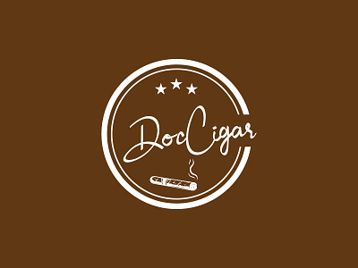 cigar circle logo branding clean illustration logo minimal typography vector