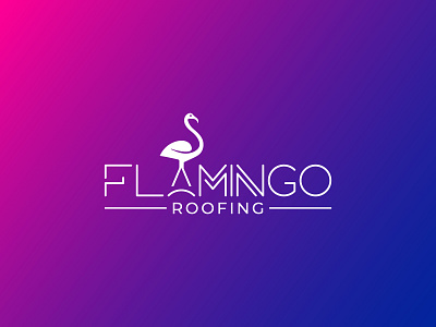 Flamingo-roofing clean concept design logo minimal typography vector