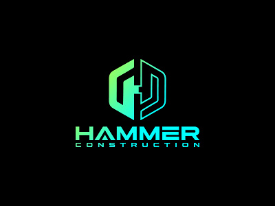 Hammer-Construction clean concept design logo minimal typography vector