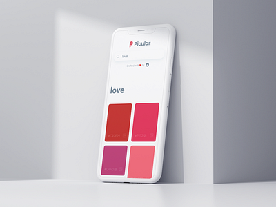 Picular: Love ❤️ branding color design iphone love minimal mobile palette red tool ui web