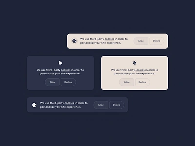 Cookie Banners – Dark app banner cookies dark minimal web