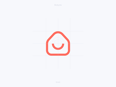 Bobyte – Icon Construction bobyte branding grid house icon logo logomark process rental smile