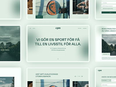 Central Padel Nordic – Website design green minimal nature padel sport tennis ui web website
