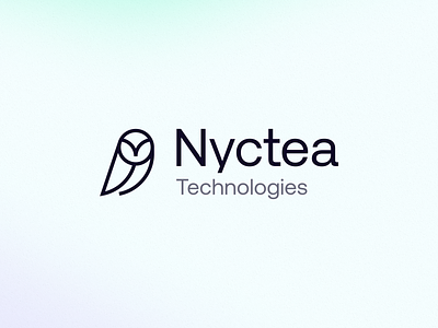 Nyctea – Logotype bird branding gradient health icon identity logo medicine minimal owl winter wordmark