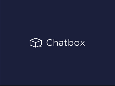 Chatbox box chat flat icon logo logotype shape simple space type white wip