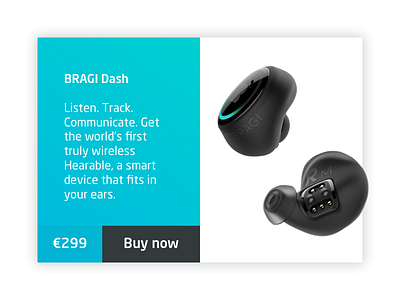 Bragi Earbuds app card daily ui design flat modern product sketch sound store ui website
