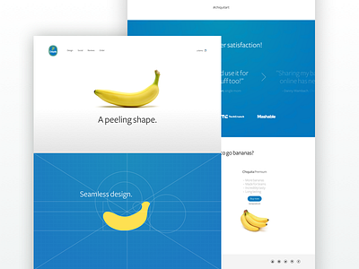 Chiquita Bananas - Web Redesign app bananas blue chiquita icons ipad landing mobile page simple web white