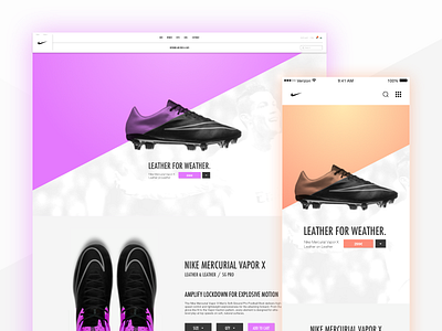 Nike Website - Product app daily ui design football ipad iphone mobile nike product responsive ui web