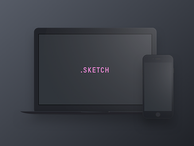Dark Devices - Free Sketch Mockup clean dark devices free freebie ios iphone macbook mockup sketch template web