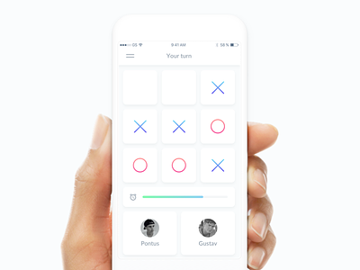 Tic Tac Toe app clay design device game gradient icon iphone minimal mockup shadow white