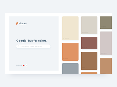 Picular – Google, but for colors app branding daily ui design flat icon ios ipad iphone logo minimal mobile responsive sketch typography ui ux web