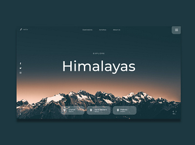Himalayas - Explorer adventure himalayas travel agency travel app webdesign xd